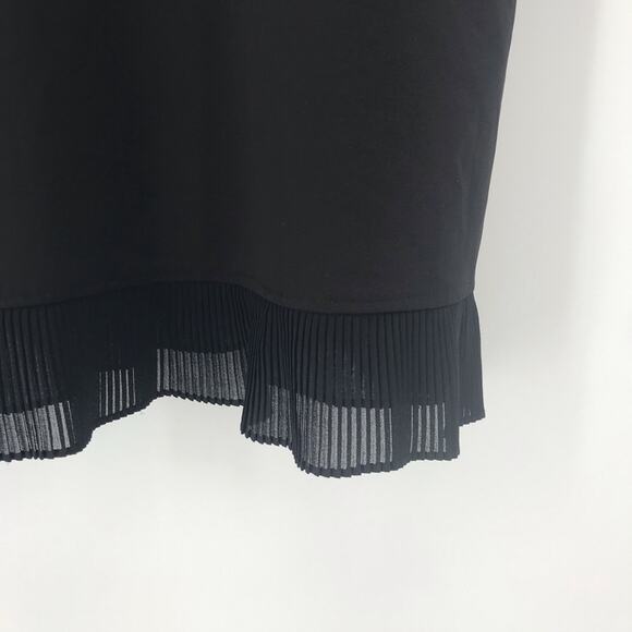 Tahari Shift Dress Womens 4 Black Sleeveless Lace Ruffle Collar Ruffle Hem AS IS - Picture 4 of 8